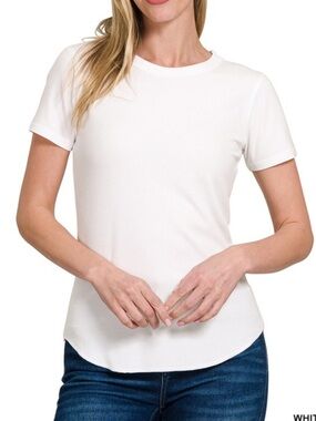 White Stretch Knit Top
